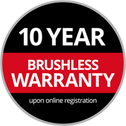 10 year brushless warranty