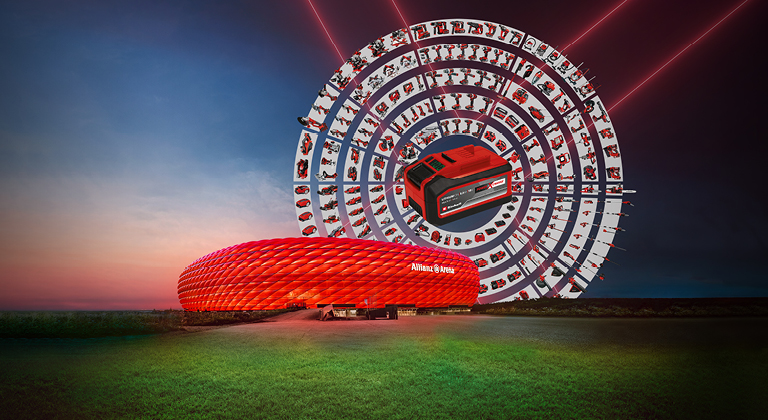 allianz arena with the einhell power x-change circle
