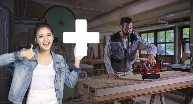 wood is stapled down